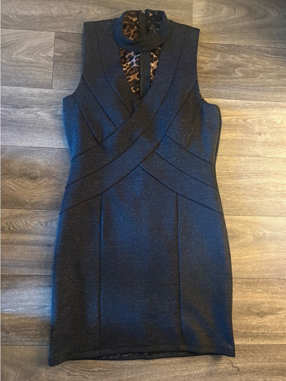 Trixxi Mini Bandage Dress in Black Shimmer